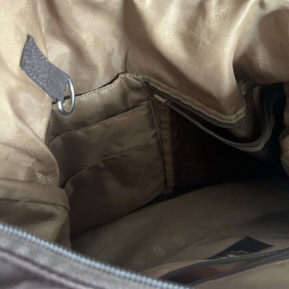 Lug Womens Puffer Large Satchel Crossbody Bag Purse Brown Nylon EUC - Picture 8 of 8